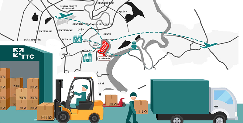 The strategic location of Tan Thuan Export Processing Zone