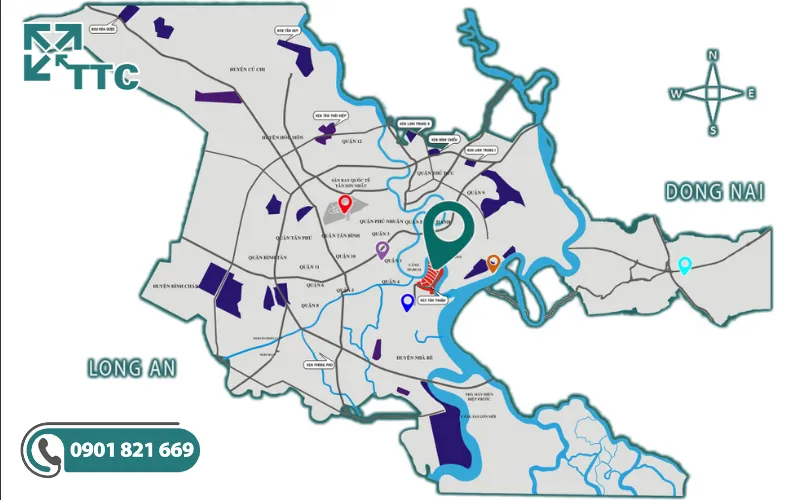 With its strategic position near Ho Chi Minh City’s key districts, Tan Thuan Tower offers exceptional connectivity. With its strategic position near Ho Chi Minh City’s key districts, Tan Thuan Tower offers exceptional connectivity.